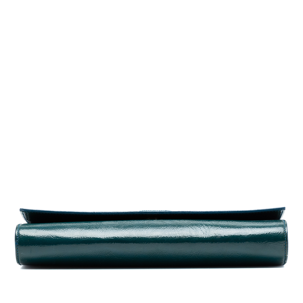 Pre-Loved Saint Laurent Large Textured Patent Belle De Jour Clutch - Picture 3 of 7